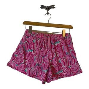 Lauren James Pink and Green Floral Shorts Women's Size Small